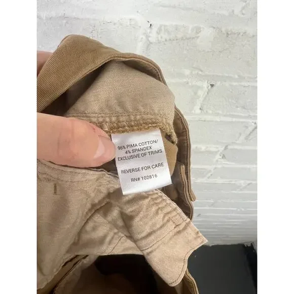 Garnet Hill Women's Wide Leg Chino Pant Low Rise Cotton Brown Size 12 - Picture 5 of 6